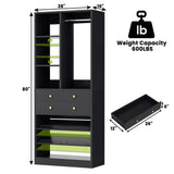 28-Inch Freestanding Closet Organizer with 2 Drawers and Shelves