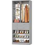 28-Inch Freestanding Closet Organizer with 2 Drawers and Shelves