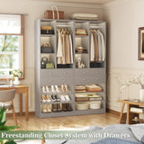 28-Inch Freestanding Closet Organizer with 2 Drawers and Shelves