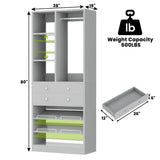 28-Inch Freestanding Closet Organizer with 2 Drawers and Shelves