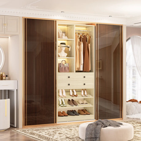 28-Inch Freestanding Closet Organizer with 2 Drawers and Shelves