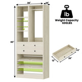 28-Inch Freestanding Closet Organizer with 2 Drawers and Shelves
