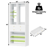28-Inch Freestanding Closet Organizer with 2 Drawers and Shelves