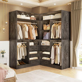 72 inch Walk in Closet Organizer with Drawers, Shelves and Hanging Rods, 2 Packs