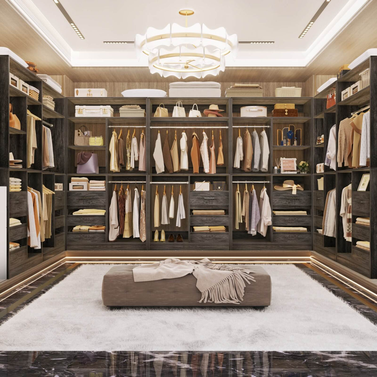 72 inch Walk in Closet Organizer with Drawers, Shelves and Hanging Rods, 2 Packs