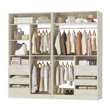 72 inch Walk in Closet Organizer with Drawers, Shelves and Hanging Rods, 2 Packs