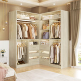 72 inch Walk in Closet Organizer with Drawers, Shelves and Hanging Rods, 2 Packs