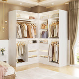 72 inch Walk in Closet Organizer with Drawers, Shelves and Hanging Rods, 2 Packs