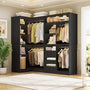6FT Heavy Duty Corner Closet Organizer System with Drawers, Shelves and Hanging Rods