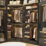 6FT Heavy Duty Corner Closet Organizer System with Drawers, Shelves and Hanging Rods