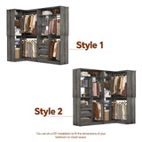6FT Heavy Duty Corner Closet Organizer System with Drawers, Shelves and Hanging Rods
