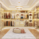 6FT Heavy Duty Corner Closet Organizer System with Drawers, Shelves and Hanging Rods