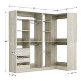 72'' Corner Closet Organizer System with Drawers and Shelves, Heavy Duty