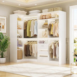 72'' Corner Closet Organizer System with Drawers and Shelves, Heavy Duty