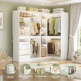 6FT Heavy Duty Corner Closet Organizer System with Drawers, Shelves and Hanging Rods