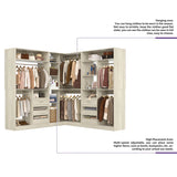 3-in-1 Closet Systems, Walk-in Closet System with Drawers and Shelves