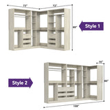 3-in-1 Closet Systems, Walk-in Closet System with Drawers and Shelves