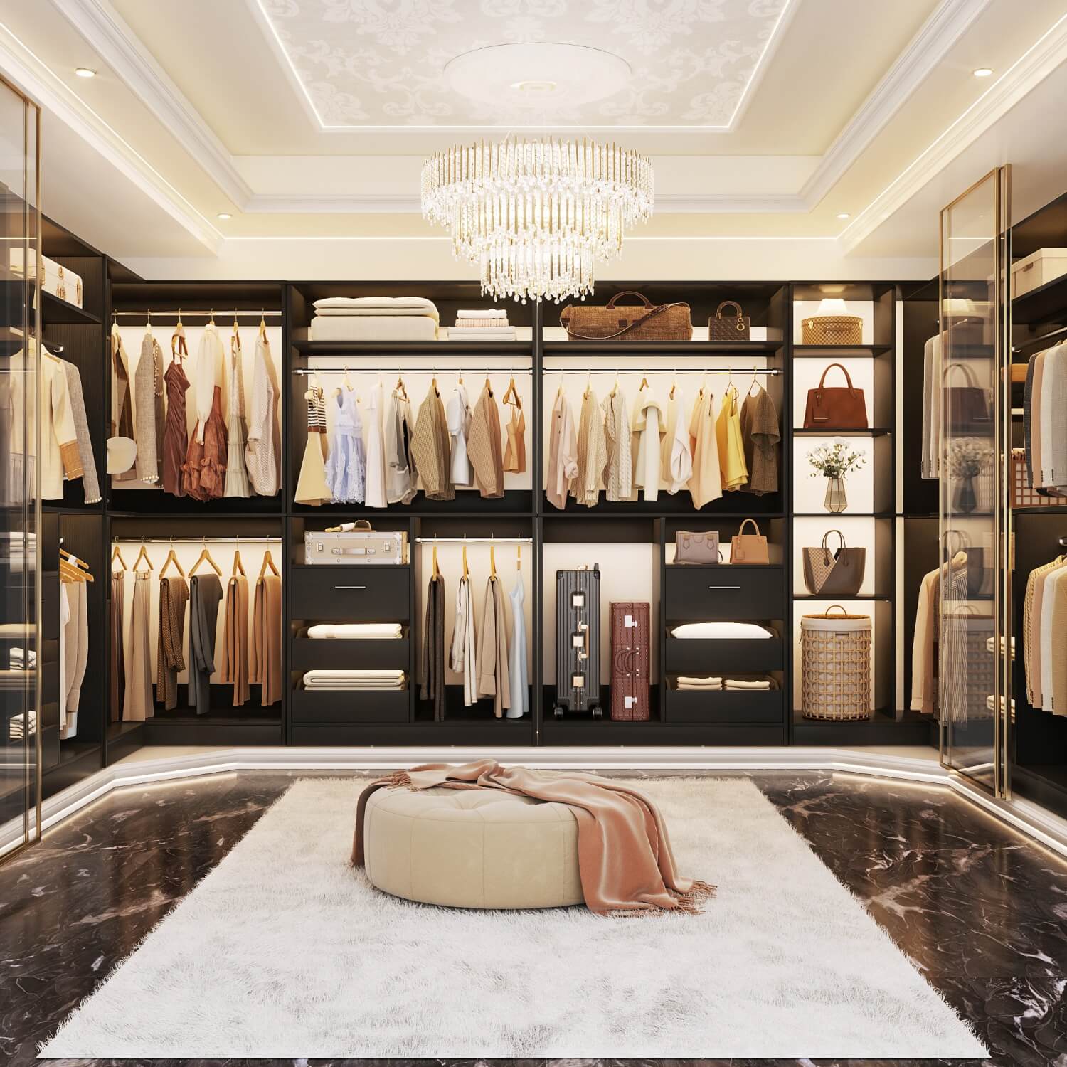 Unikito 6FT Heavy Duty Corner Closet Organizer System with Drawers