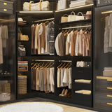 6FT Heavy Duty Corner Closet Organizer System with Drawers, Shelves and Hanging Rods