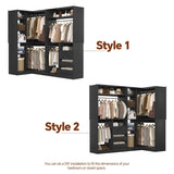 6FT Heavy Duty Corner Closet Organizer System with Drawers, Shelves and Hanging Rods