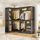 6FT Heavy Duty Corner Closet Organizer System with Drawers, Shelves and Hanging Rods