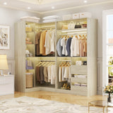 6FT Heavy Duty Corner Closet Organizer System with Drawers, Shelves and Hanging Rods