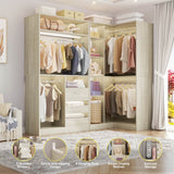 6FT Heavy Duty Corner Closet Organizer System with Drawers, Shelves and Hanging Rods