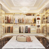 6FT Heavy Duty Corner Closet Organizer System with Drawers, Shelves and Hanging Rods