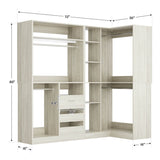 6FT Heavy Duty Corner Closet Organizer System with Drawers, Shelves and Hanging Rods