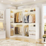 6FT Heavy Duty Corner Closet Organizer System with Drawers, Shelves and Hanging Rods