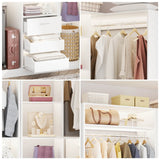 6FT Heavy Duty Corner Closet Organizer System with Drawers, Shelves and Hanging Rods