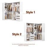 6FT Heavy Duty Corner Closet Organizer System with Drawers, Shelves and Hanging Rods