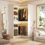 36'' Freestanding Corner Closet System with 2 Hanging Rods & 8 Storage Shelves