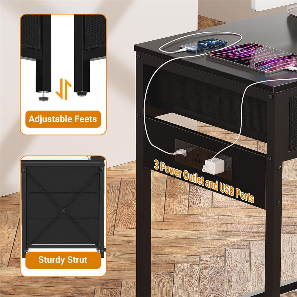 【5/13まで】unico varie PCデスク ウニコ Unikito Reversible Computer Desk with 5 Drawers, Narrow Desk Comes