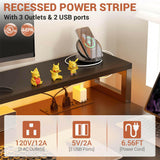 Unikito L Shaped Desk with File Drawer, 72.8" Reversible L Shaped Computer Desk with Power Outlet & LED Strip, Gaming Desk with Monitor Stand, Office Desk Corner Desk with Storage Shelf