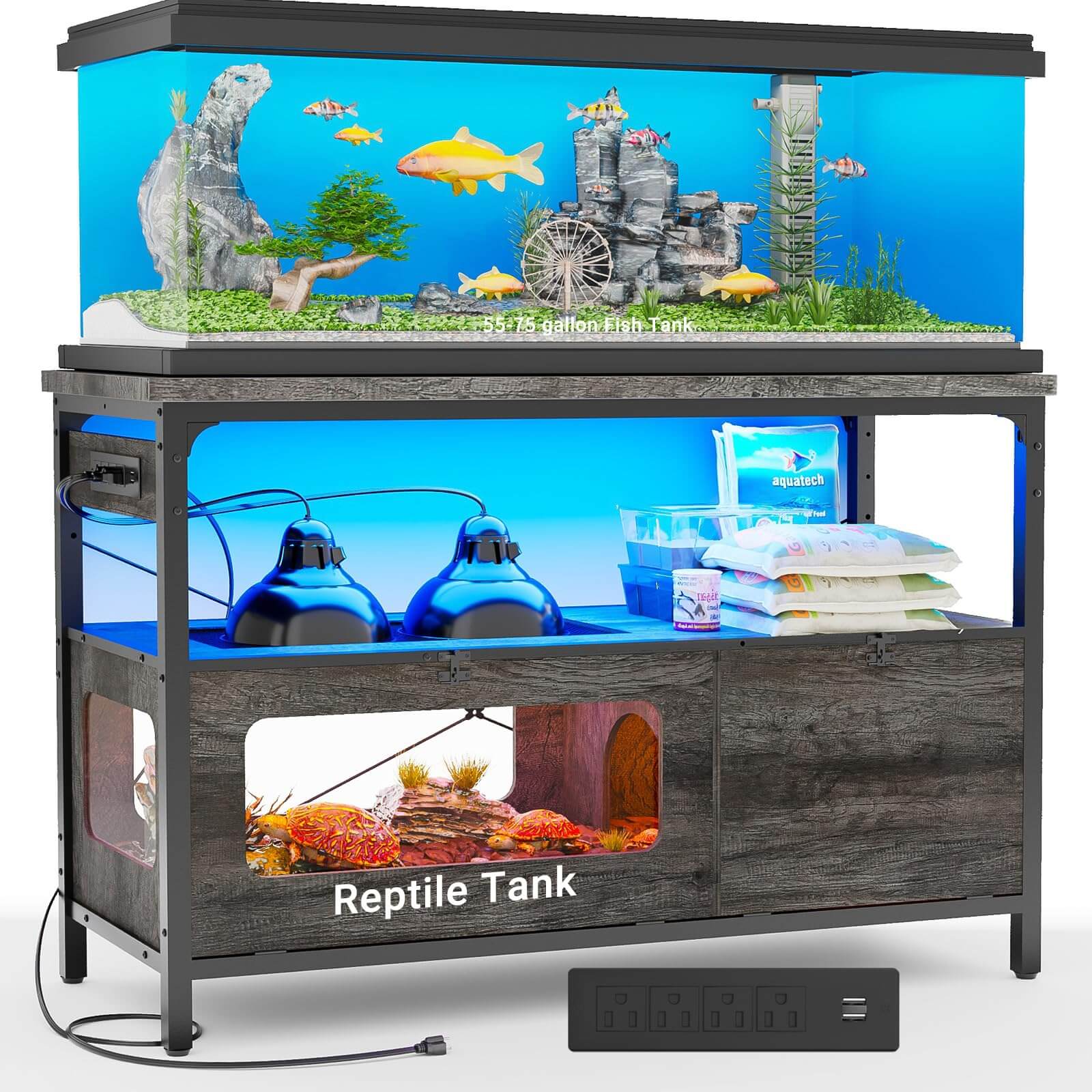 Unikito 55-75 Gallon Aquarium Stand, 49'' Reptile Tank Stand with