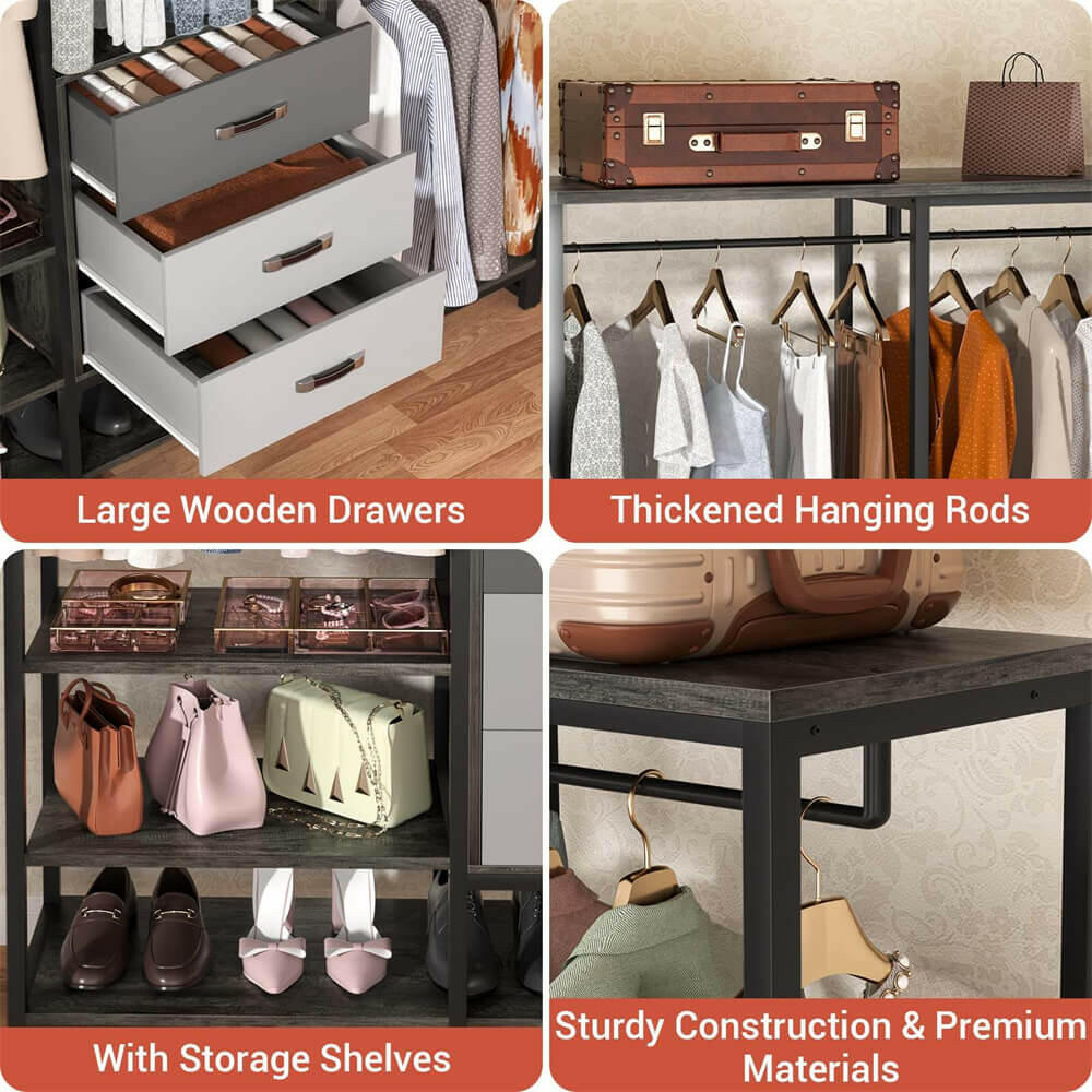 Unikito Clothes Rack, Large Corner L Shaped Closet System