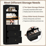 80'' Tall Bookcase with Drawers, Arched Wooden Bookshelf with Open Shelves & Storage for Living Room, Office & Bedroom