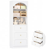 80'' Tall Bookcase with Drawers, Arched Wooden Bookshelf with Open Shelves & Storage for Living Room, Office & Bedroom