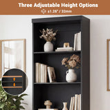 80" Bookshelf with 3 Drawers, Tall Bookcase with Thickened Top Panel and 3-Tier Open Shelves