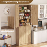 80'' Tall Farmhouse Pantry Cabinet with Arched Doors, Adjustable Shelves & Storage, 2 Packs