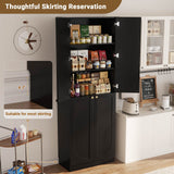 80'' Tall Farmhouse Pantry Cabinet with Arched Doors, Adjustable Shelves & Storage, 2 Packs
