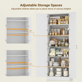 80'' Tall Farmhouse Pantry Cabinet with Arched Doors, Adjustable Shelves & Storage, 2 Packs