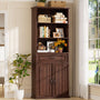 80'' Tall Farmhouse Bookcase with Doors & Drawer, Wooden Storage Cabinet with Shelves, Display Bookshelf for Living Room, Office & Kitchen