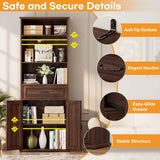 80'' Tall Farmhouse Bookcase with Storage Cabinet & Drawer, 2 Packs