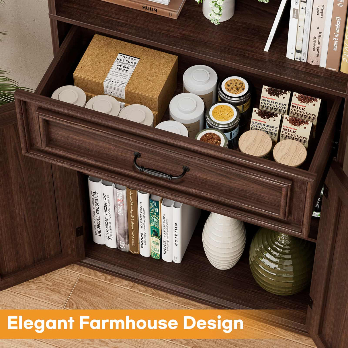 80'' Tall Farmhouse Bookcase with Storage Cabinet & Drawer, 2 Packs