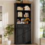 80'' Tall Farmhouse Bookcase with Doors & Drawer, Wooden Storage Cabinet with Shelves, Display Bookshelf for Living Room, Office & Kitchen