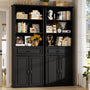 80'' Tall Farmhouse Bookcase with Storage Cabinet & Drawer, 2 Packs