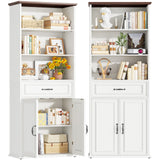 80'' Tall Farmhouse Bookcase with Storage Cabinet & Drawer, 2 Packs