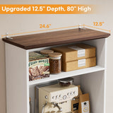 80'' Tall Farmhouse Bookcase with Storage Cabinet & Drawer, 2 Packs